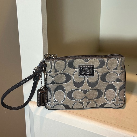 Coach Handbags - Coach Canvas Signature C Poppy Wristlet